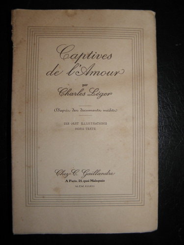 Couverture de Captives de l'amour, d'après des documents inédits