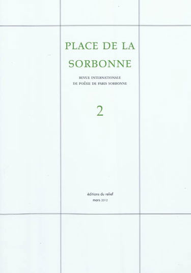 Place de la Sorbonne : revue internationale de poésie de Paris-Sorbonne, n° 2