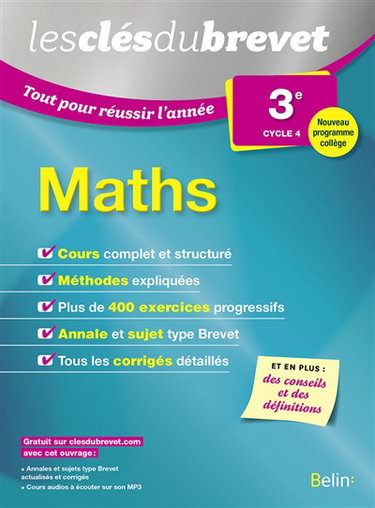 Maths 3e, cycle 4 : nouveau programme collège