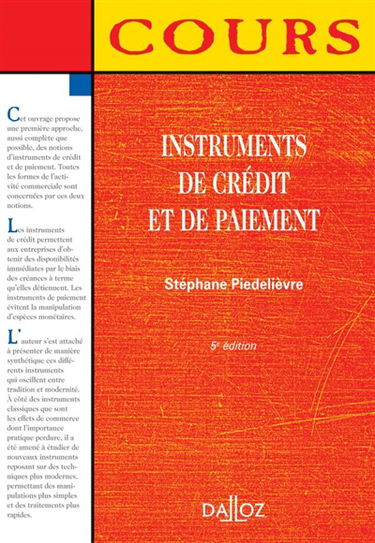 Instruments de crédit et de paiement