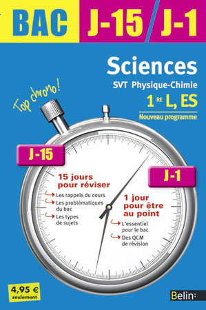 Sciences, SVT, physique chimie : 1re L, ES : nouveau programme