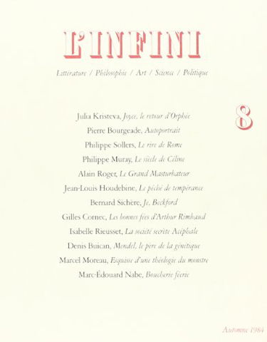 L'Infini, numéro 8, automne 1984