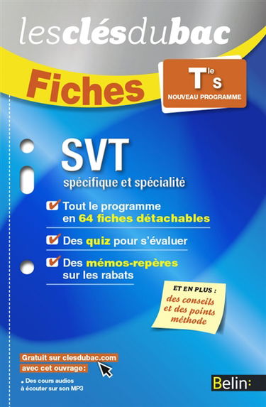 SVT, spécifique et spécialité, terminale S : nouveau programme