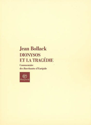 Dionysos et la tragédie : le dieu homme dans les Bacchantes d'Euripide
