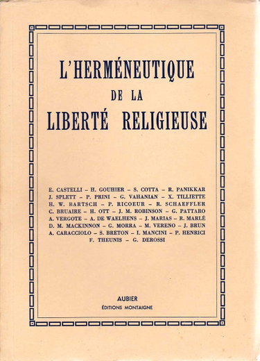 Couverture de L'herméneutique de la liberté religieuse