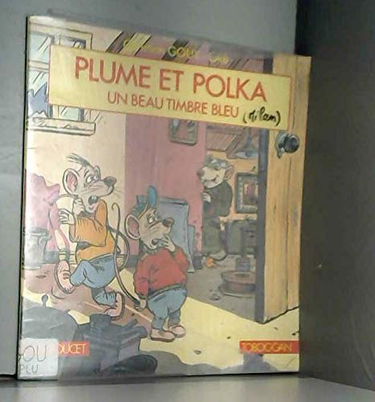 Plume et polka beau timbre bleu