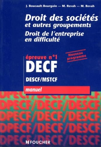 Droit des sociétés, DECF, manuel