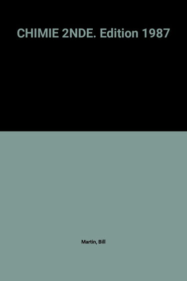 Chimie : 2e, manuel