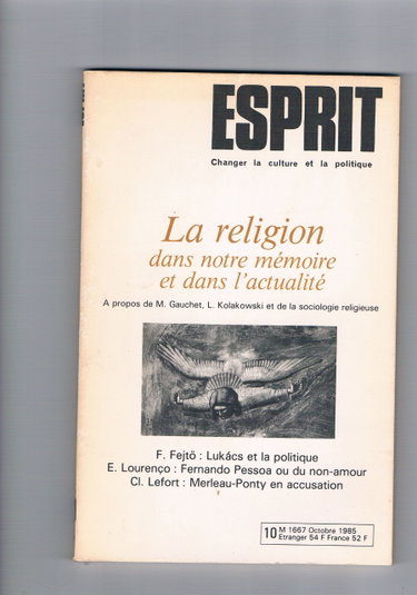 Couverture de Revue Esprit La religion dans notre mémoire et dans l'actualité octobre 1985