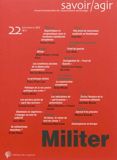 Savoir, agir, n° 22. Militer