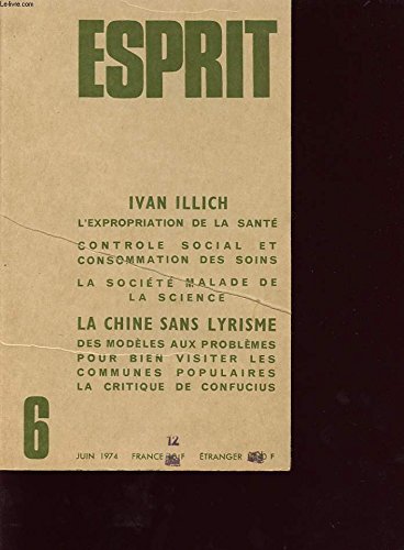 Couverture de Esprit n 6 l exploration de la santé, la société malade de la science, l achine sans lyrisme : des models aux problèmes pour bien visiter les communes populaires.