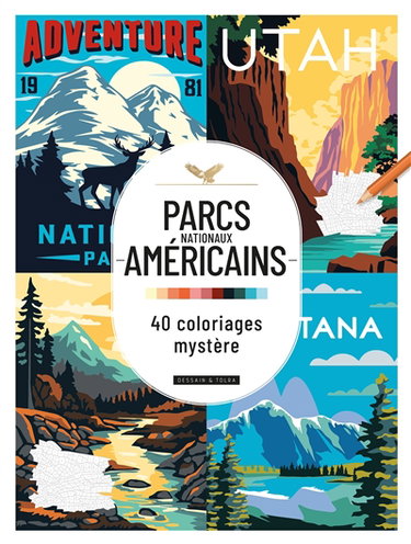 Couverture de Parcs nationaux américains : 40 coloriages mystère