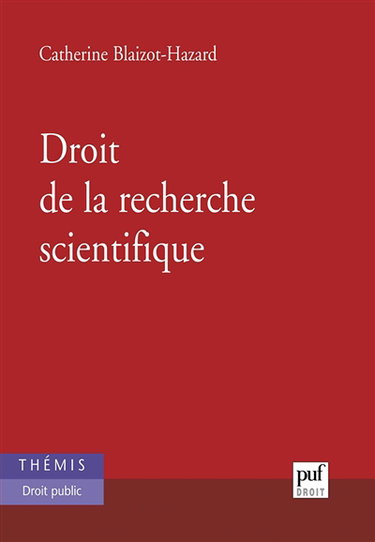 Couverture de Droit de la recherche scientifique