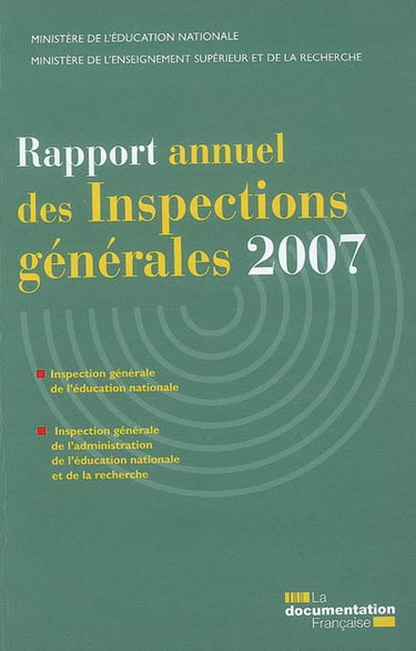 Couverture de Rapport annuel des inspections générales 2007