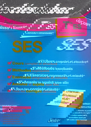 SES terminale ES : nouveau programme