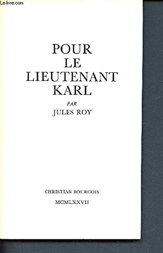 Pour le lieutenant Karl