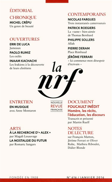Nouvelle revue française, n° 616