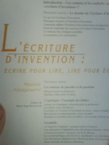 L'écriture d'invention : écrire pour lire, lire pour écrire (Lettres ouvertes)