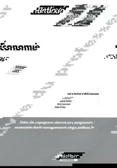 Economie - 1ère STMG (Réflexe) commun Pochette/Manuel - Professeur - 2023
