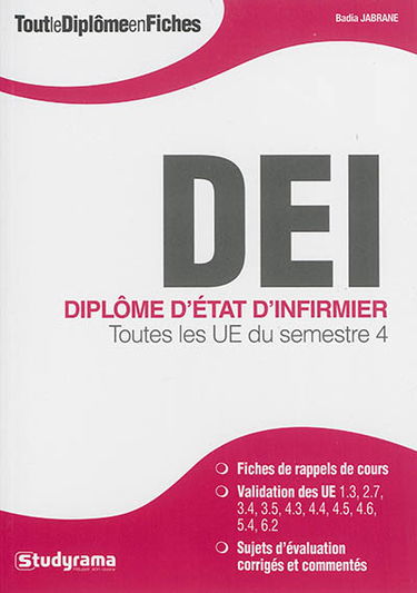 DEI, diplôme d'Etat d'infirmier : toutes les UE du semestre 4