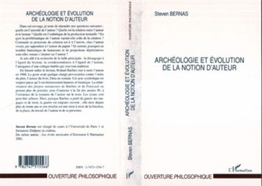 Archéologie et évolution de la notion d'auteur