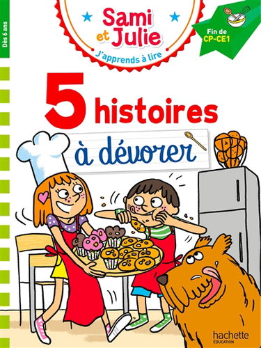 Couverture de Sami et Julie : 5 histoires à dévorer : fin de CP, CE1