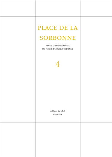 Place de la Sorbonne : revue internationale de poésie de Paris-Sorbonne, n° 4