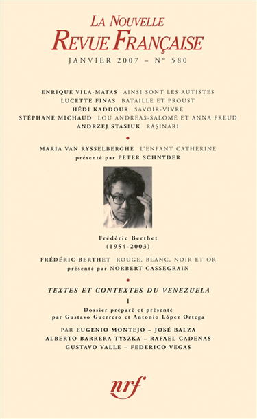 Nouvelle revue française, n° 580