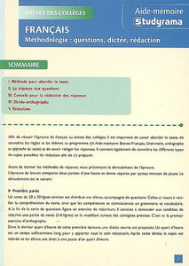 Français, méthodologie : questions, dictée, rédaction