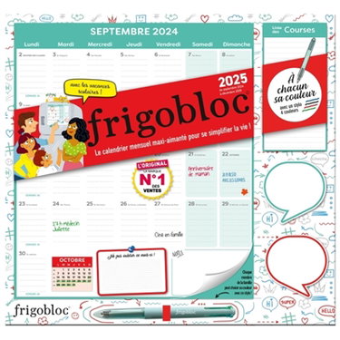 Couverture de Frigobloc Mensuel 2025 à chacun sa couleur (de sept. 2024 à décembre 2025) par Collectif