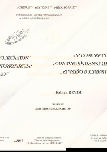 Le concept de creation continuée dans l'histoire de la pensée occidentale