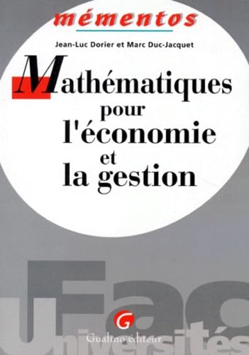 Mathématiques pour l'économie et la gestion