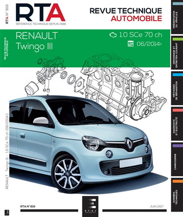 Couverture de Revue technique automobile, n° 816. RTA 816 Twingo III : 1.0i (71ch) : depuis 2014 par ETAI