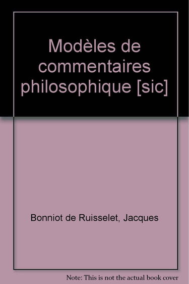Modèles de commentaires philosophiques, bac philo L