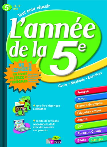 Tout pour réussir l'année de la 5e : cours, méthode, exercices
