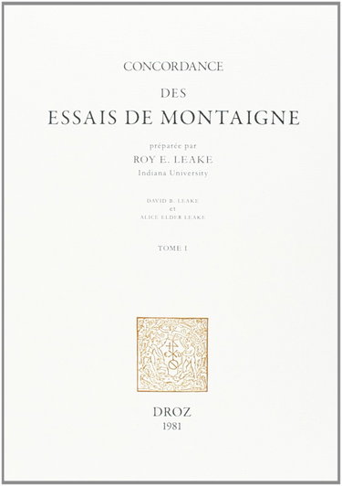 Couverture de Concordance des Essais de Montaigne [Vol.1 + Vol.2]