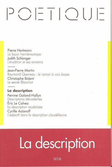 Poétique, numéro 99