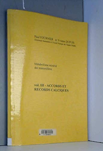 Métabolisme minéral des mammifères