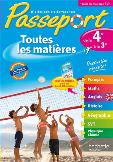 Passeport toutes les matières, de la 4e à la 3e