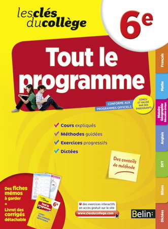 Tout le programme 6e : conforme aux programmes officiels