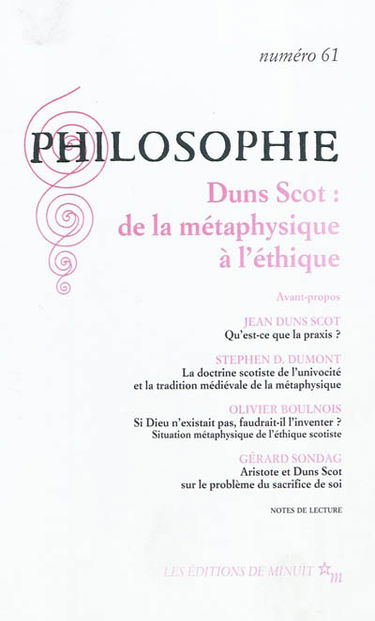 Philosophie, n° 61. Duns Scot : de la métaphysique à l'éthique