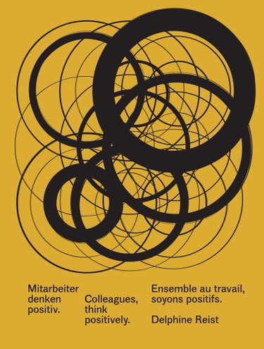 Couverture de Delphine Reist: Mitarbeiter denken positiv. Colleagues, think positively. Ensemble au travail, soyons positifs.
