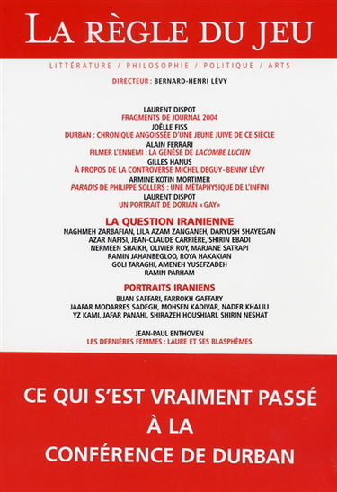 Règle du jeu (La), n° 26. La question iranienne