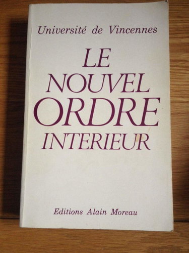 Couverture de UNIVERSITE DE VINCENNES LE NOUVEL ORDRE INTERIEUR