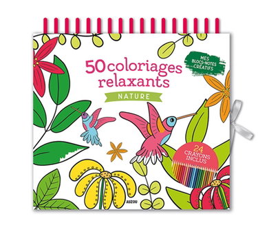 Couverture de 50 coloriages relaxants : nature