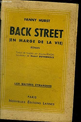 Couverture de Back street (en marge de la vie)