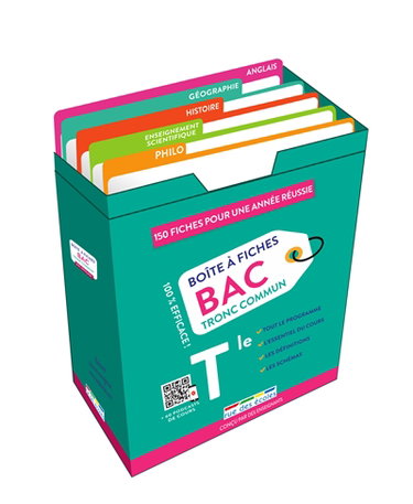 Couverture de Boîte à fiches bac tronc commun terminale : 150 fiches pour une année réussie par Collectif