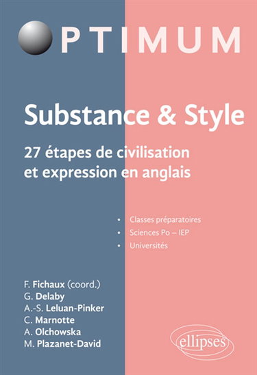 Couverture de Substance & style : 27 étapes de civilisation et expression en anglais