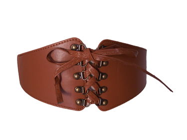Ceinture Fine corset -Faux cuir -Marron Camel- Taille 38/40