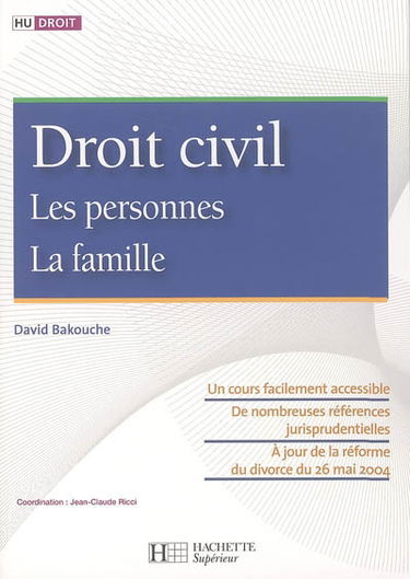 Droit civil. Vol. 1. Les personnes, la famille